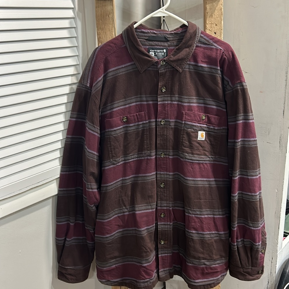 Carhartt Men's lined flannel warm, cozy, long sleeved flannel🩷